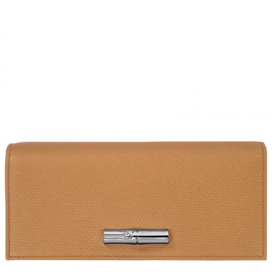 Longchamp | Le Roseau Flap wallet Walnut - Leather | Walnut - Click Image to Close
