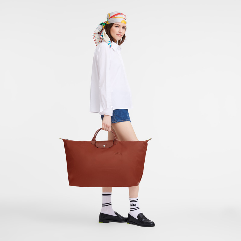 Longchamp | Le Pliage Green XL Travel bag Chestnut - Recycled canvas | Chestnut