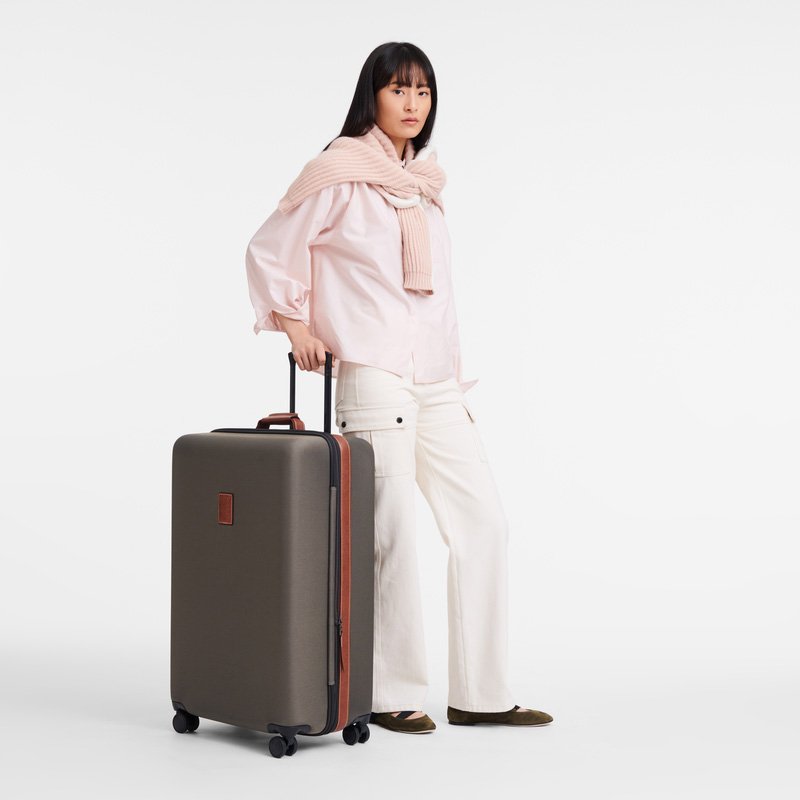 Longchamp | Boxford XL Suitcase Brown - Recycled canvas | Brown