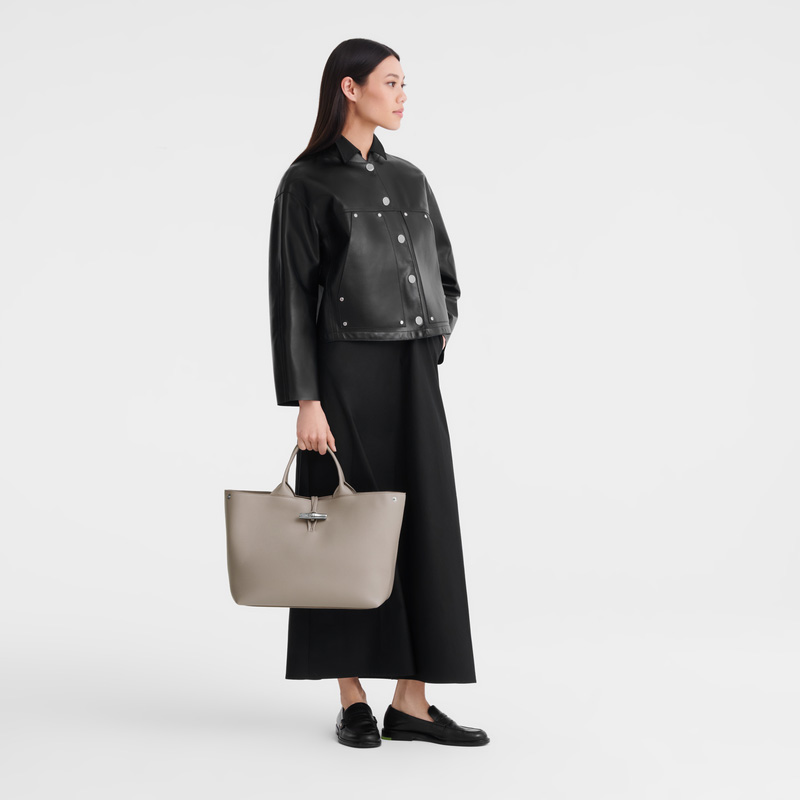 Longchamp | Le Roseau L Handbag Clay - Leather | Clay