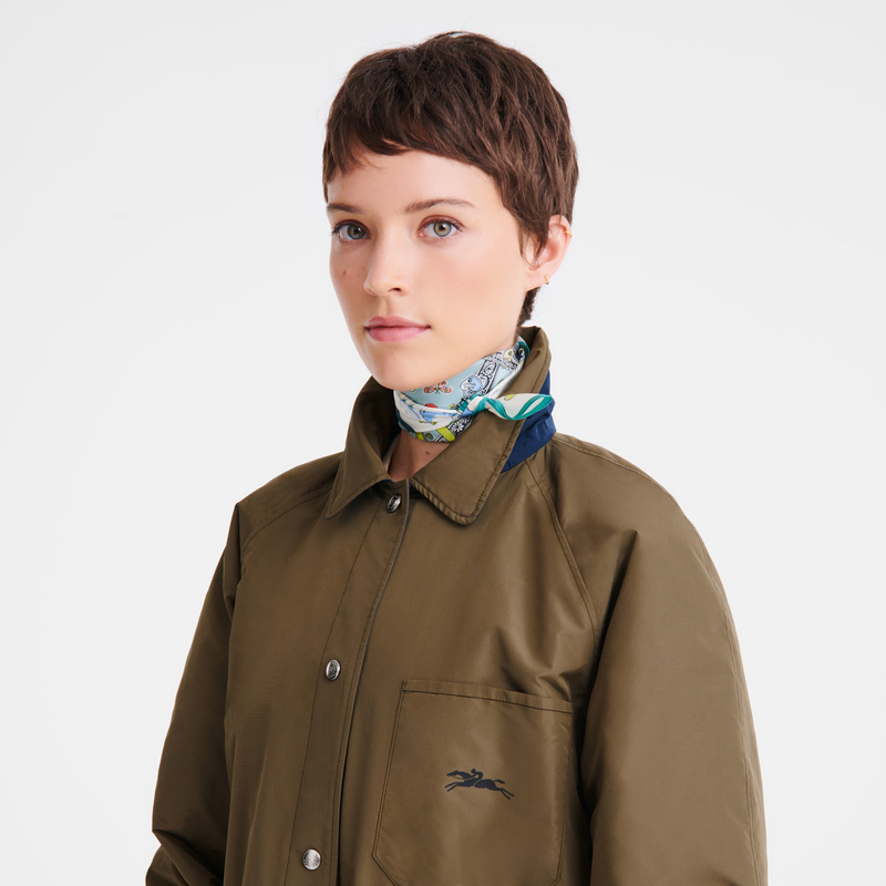Longchamp | Equestrian Tower Silk scarf 50 Vervain - OTHER | Vervain