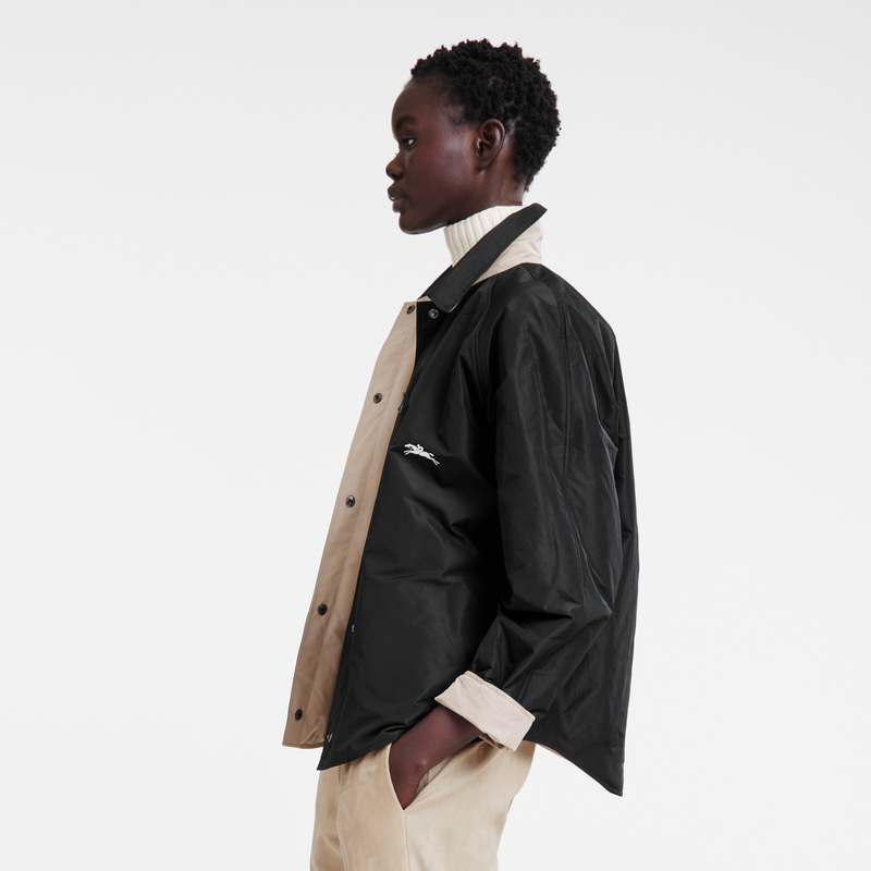Longchamp | Padded blouson Black/Paper - Technical taffeta | Black/Mahogany