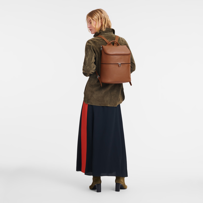 Longchamp | Le Foulonné Backpack Caramel - Leather | Caramel