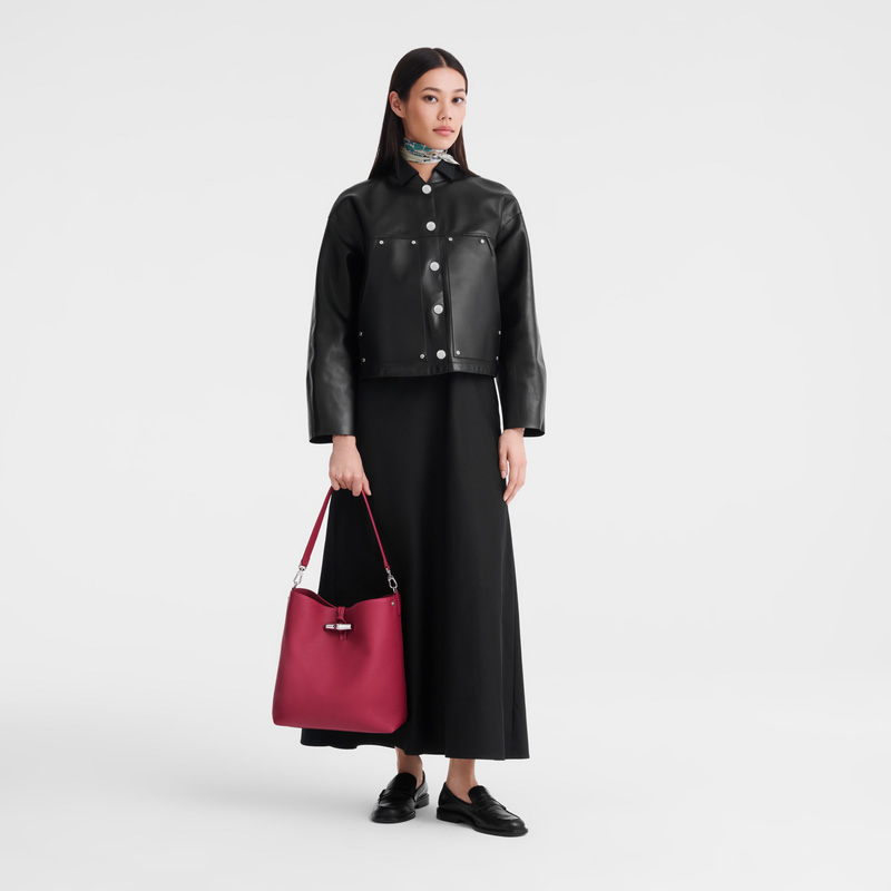 Longchamp | Le Roseau M Shoulder bag Beetroot - Leather | Beetroot