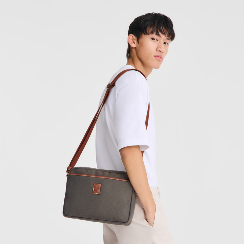 Longchamp | Boxford M Camera bag Brown - Recycled canvas | Brown