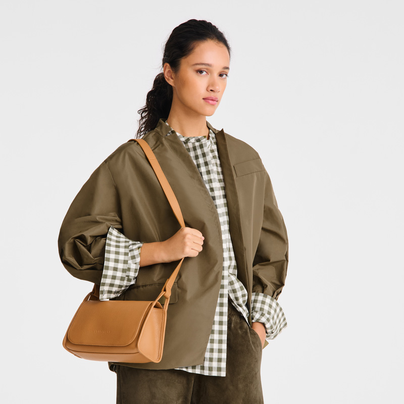 Longchamp | Le Foulonné M Crossbody bag Walnut - Leather | Walnut