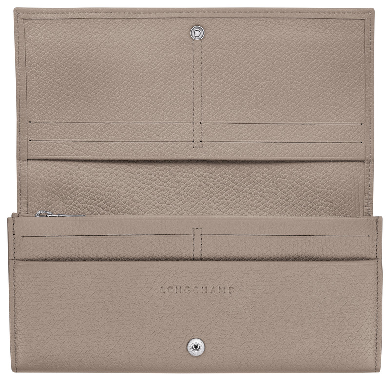 Longchamp | Le Roseau Flap wallet Clay - Leather | Clay
