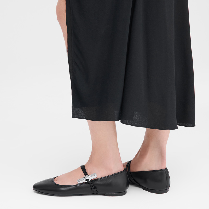 Longchamp | Le Roseau Ballerinas Black - Leather | Black
