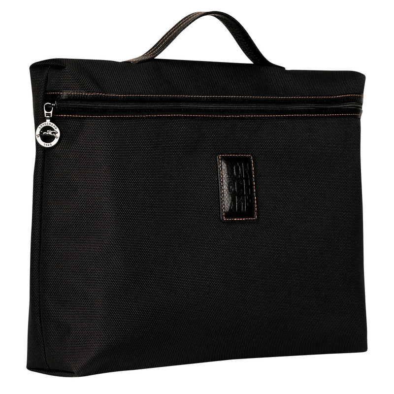 Longchamp | Boxford S Briefcase Black - Recycled canvas | Black