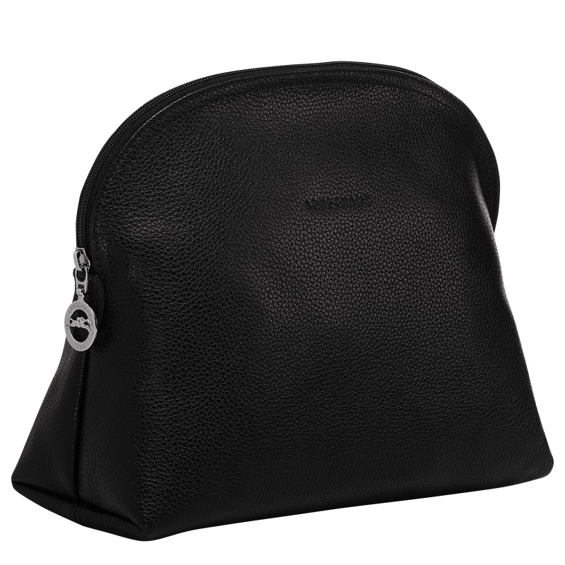 Longchamp | Le Foulonné Toiletry case Black - Leather | Black