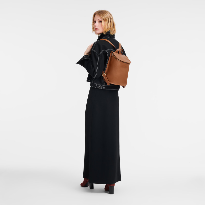 Longchamp | Le Foulonné Backpack Caramel - Leather | Caramel