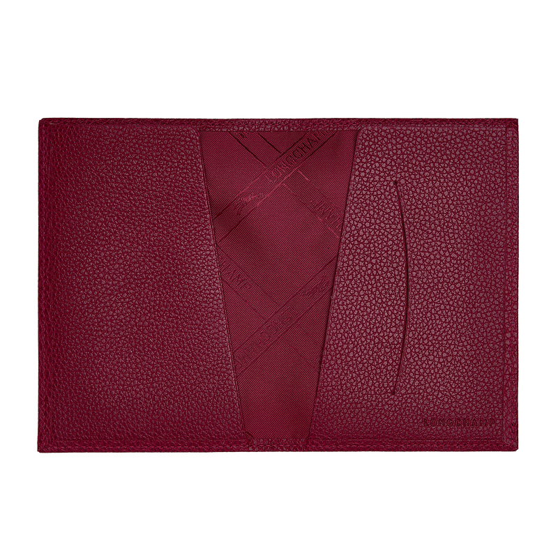 Longchamp | Le Foulonné Passport cover Beetroot - Leather | Beetroot
