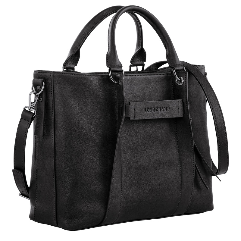 Longchamp | 3D L Handbag Black - Leather | Black