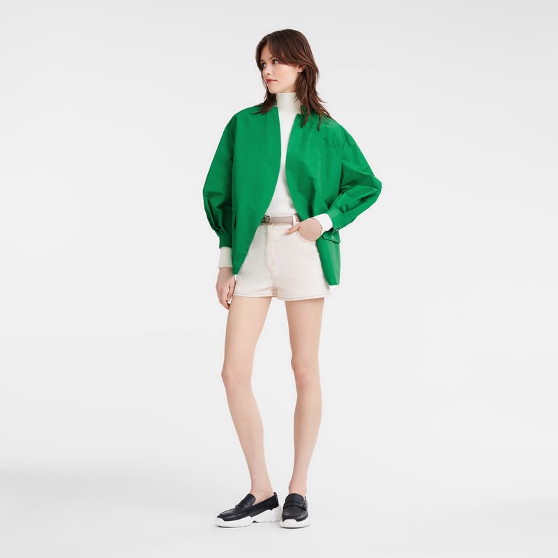 Longchamp | Kimono jacket Green - Technical taffeta | Green