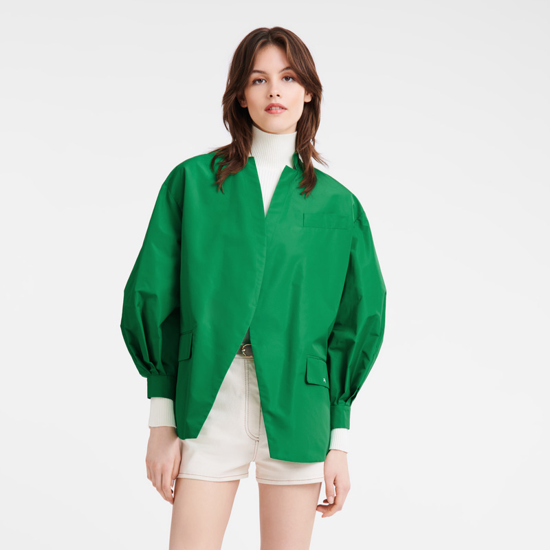 Longchamp | Kimono jacket Green - Technical taffeta | Green