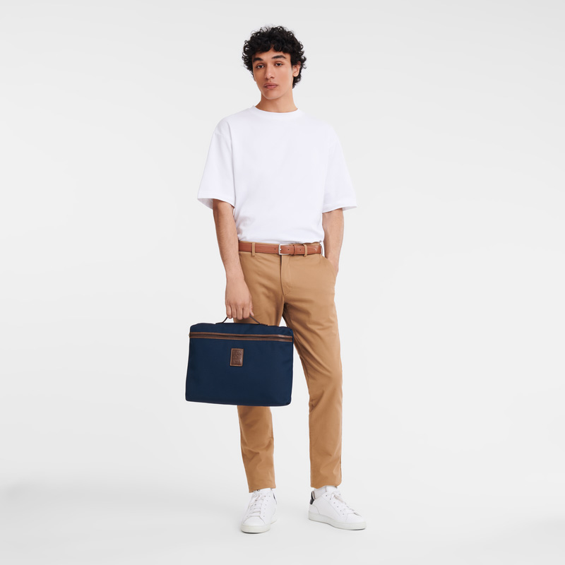 Longchamp | Boxford S Briefcase Blue - Recycled canvas | Blue