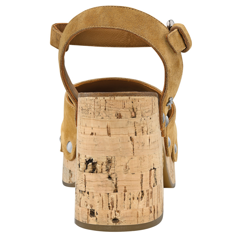 Longchamp | La Cigale Sandals Walnut - Leather | Walnut