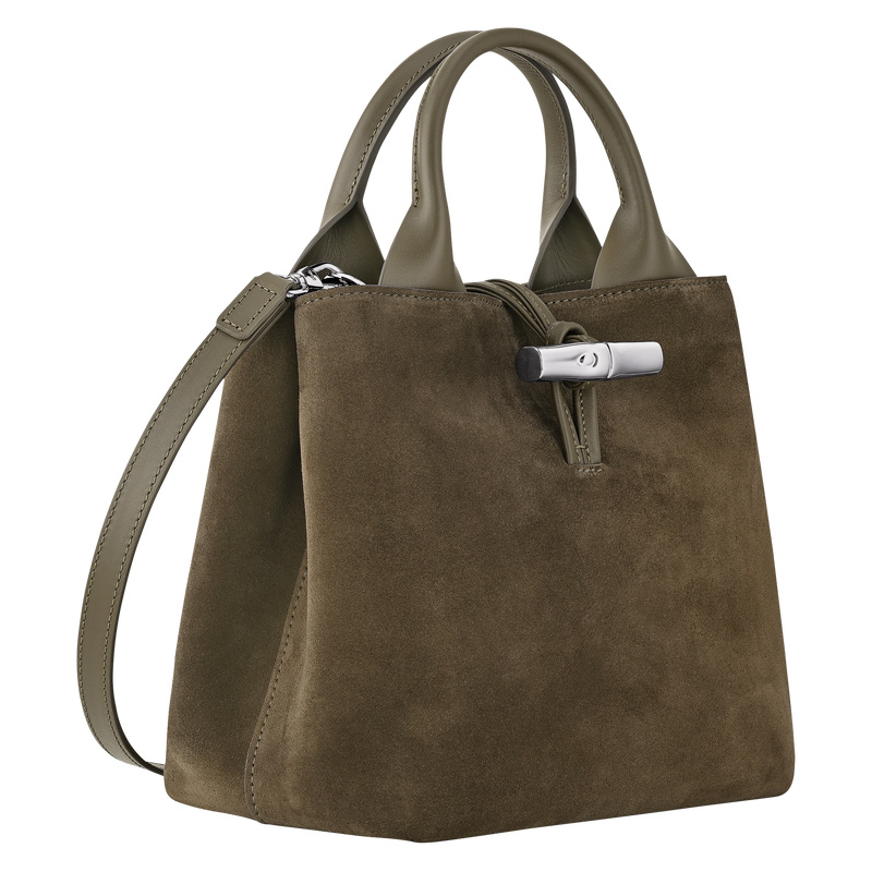 Longchamp | Le Roseau S Handbag Olive - Leather | Olive