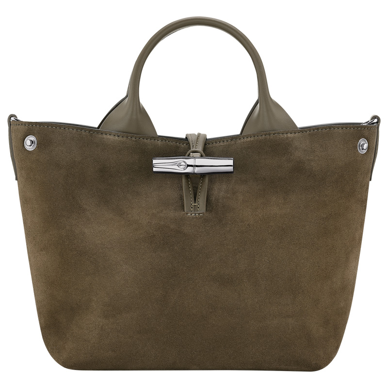 Longchamp | Le Roseau S Handbag Olive - Leather | Olive