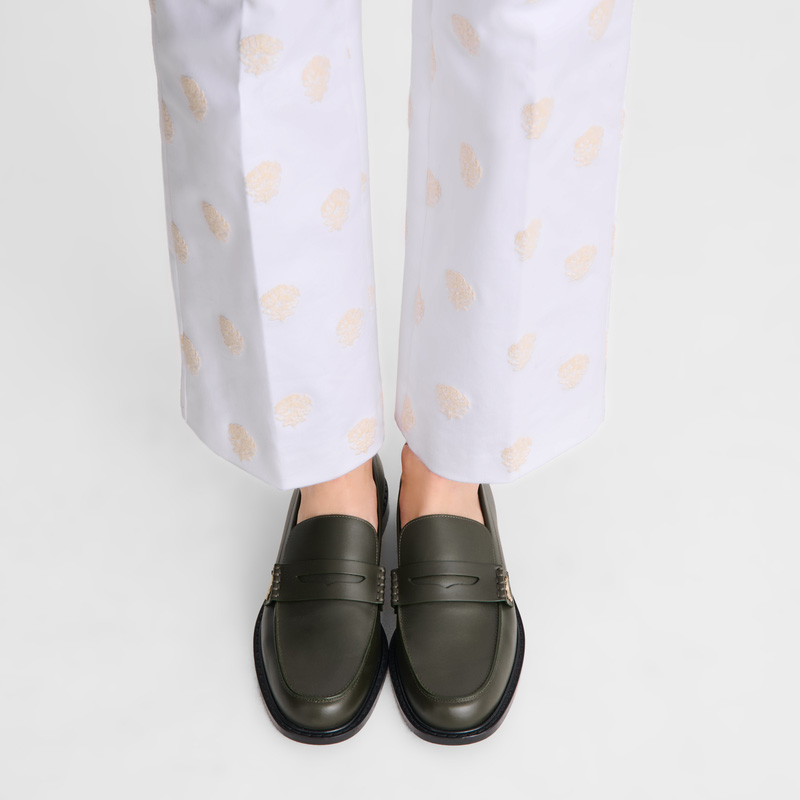 Longchamp | Au Sultan Loafer Khaki - Leather | Khaki
