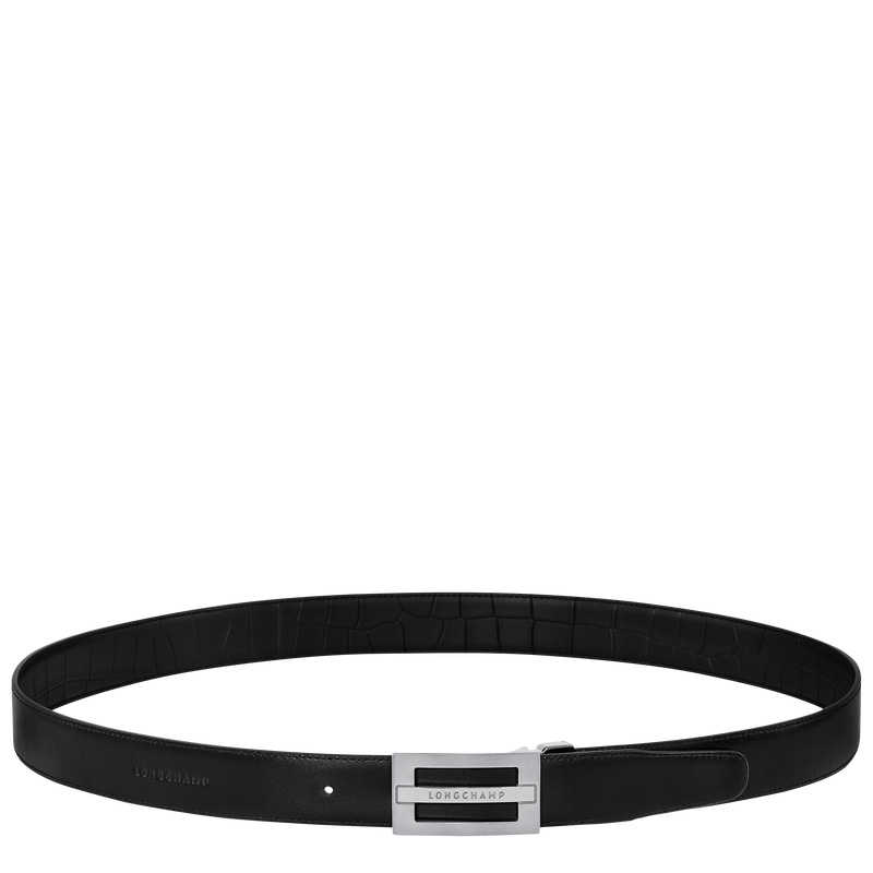 Longchamp | Delta Box Men's belt Black - Leather | Black