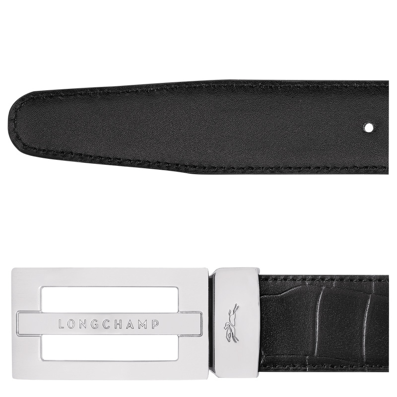 Longchamp | Delta Box Men's belt Black - Leather | Black