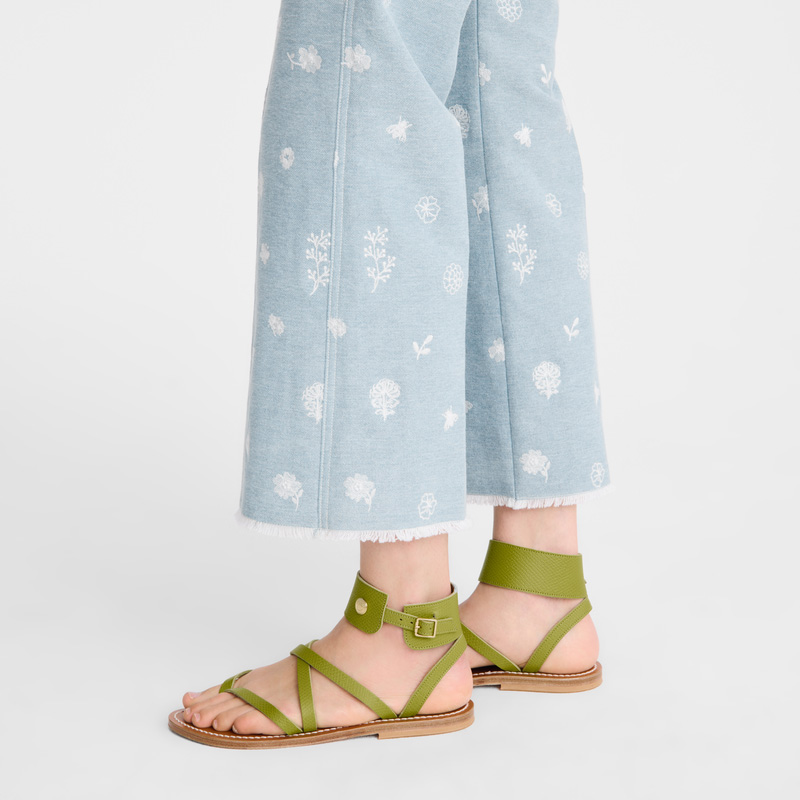 Longchamp | x K.Jacques Sandals Kiwi Green - Leather | Kiwi Green