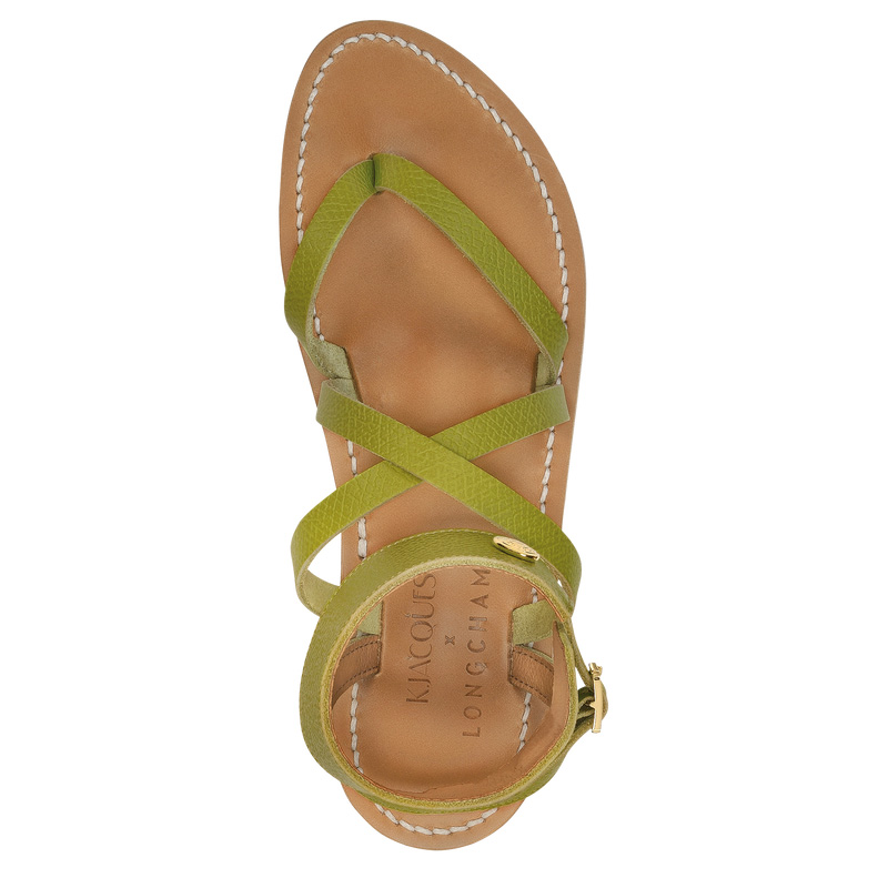 Longchamp | x K.Jacques Sandals Kiwi Green - Leather | Kiwi Green