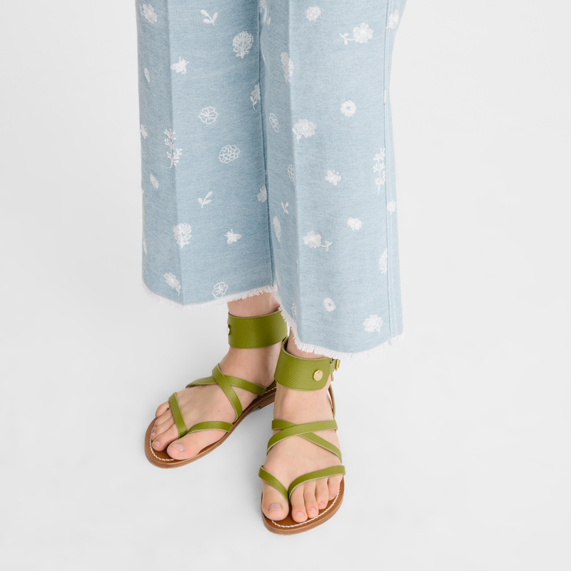 Longchamp | x K.Jacques Sandals Kiwi Green - Leather | Kiwi Green
