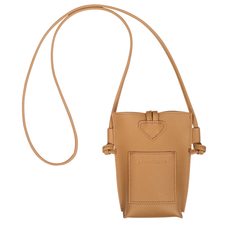 Longchamp | Le Roseau Phone case Walnut - Leather | Walnut