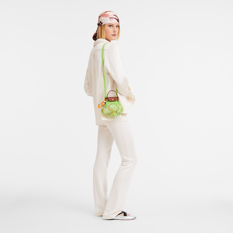 Longchamp | Le Pliage Filet XS Mesh bag Green Light - Canvas | Green Light