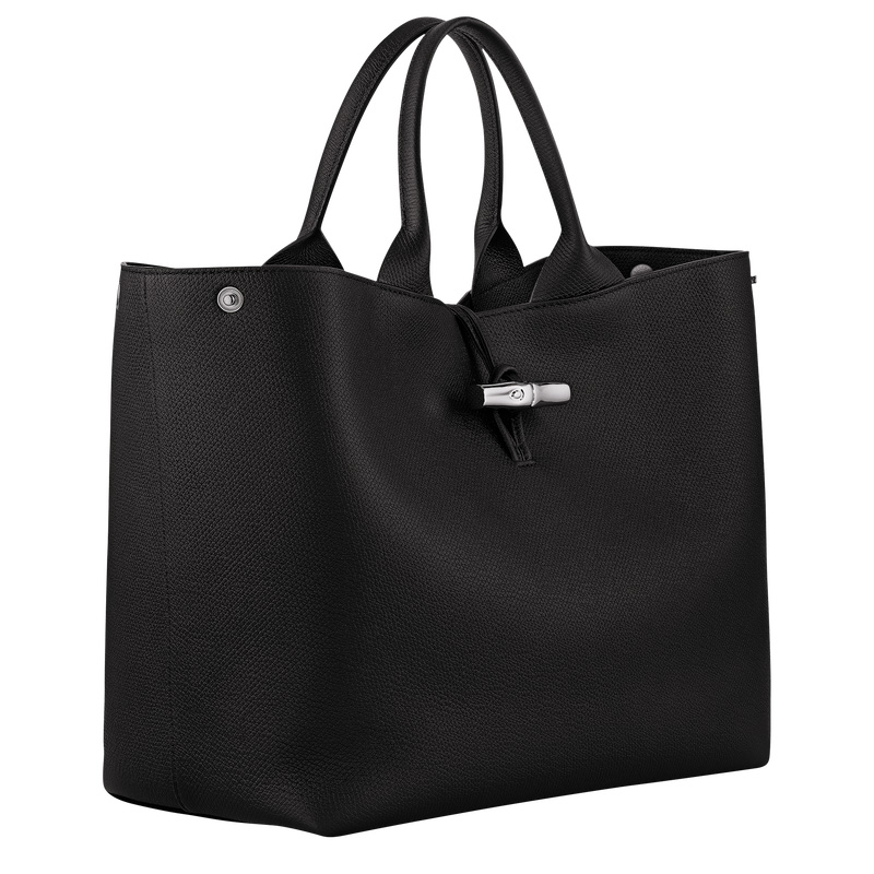 Longchamp | Le Roseau L Handbag Black - Leather | Black