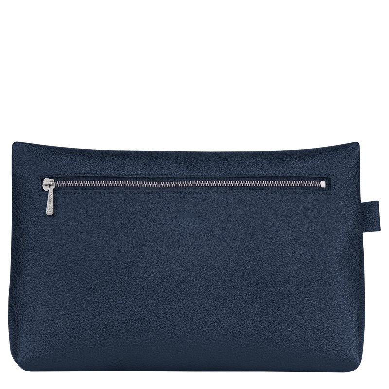 Longchamp | Le Foulonné Toiletry case Navy - Leather | Navy