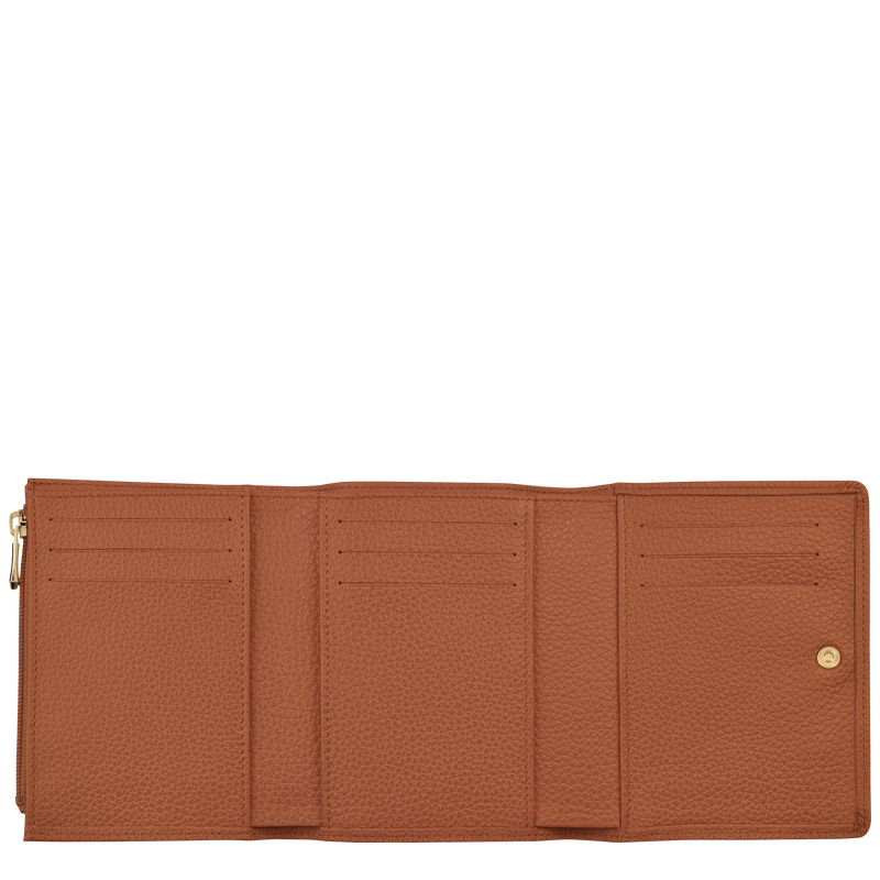 Longchamp | Le Foulonné Wallet Caramel - Leather | Caramel