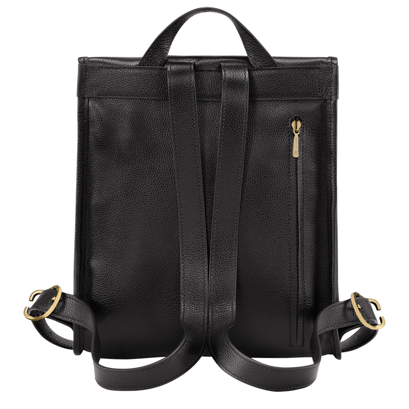 Longchamp | Le Foulonné Backpack Black - Leather | Black