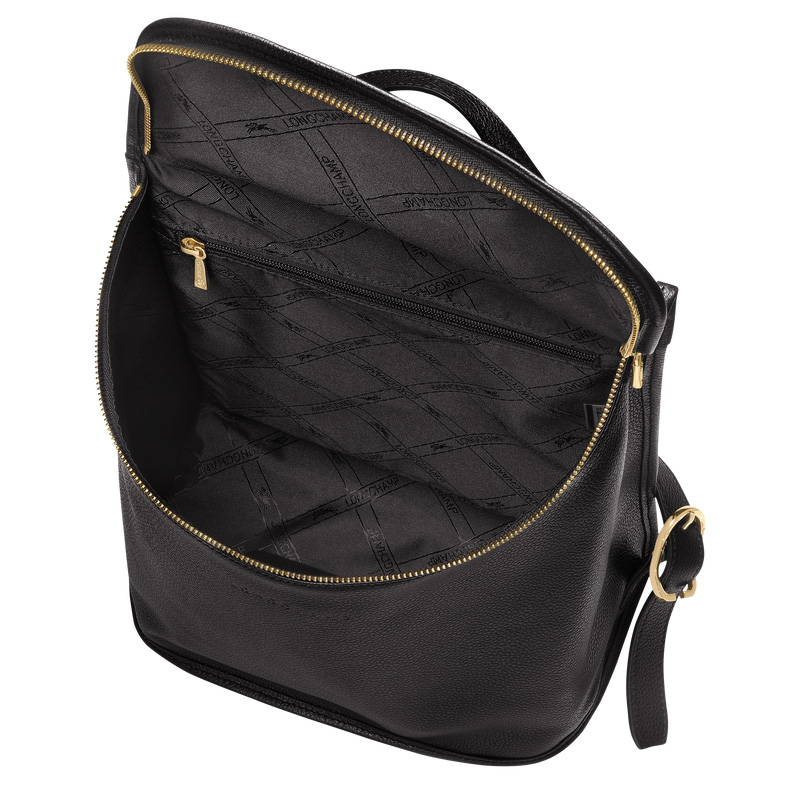 Longchamp | Le Foulonné Backpack Black - Leather | Black