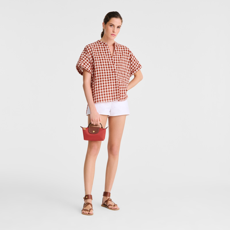 Longchamp | Le Pliage Original Pouch with handle Tomato - Recycled canvas | Tomato