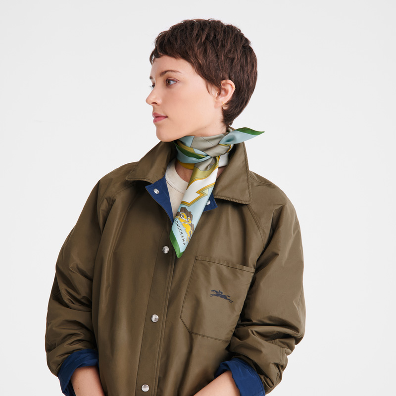 Longchamp | University Silk scarf 70 Vervain - OTHER | Vervain