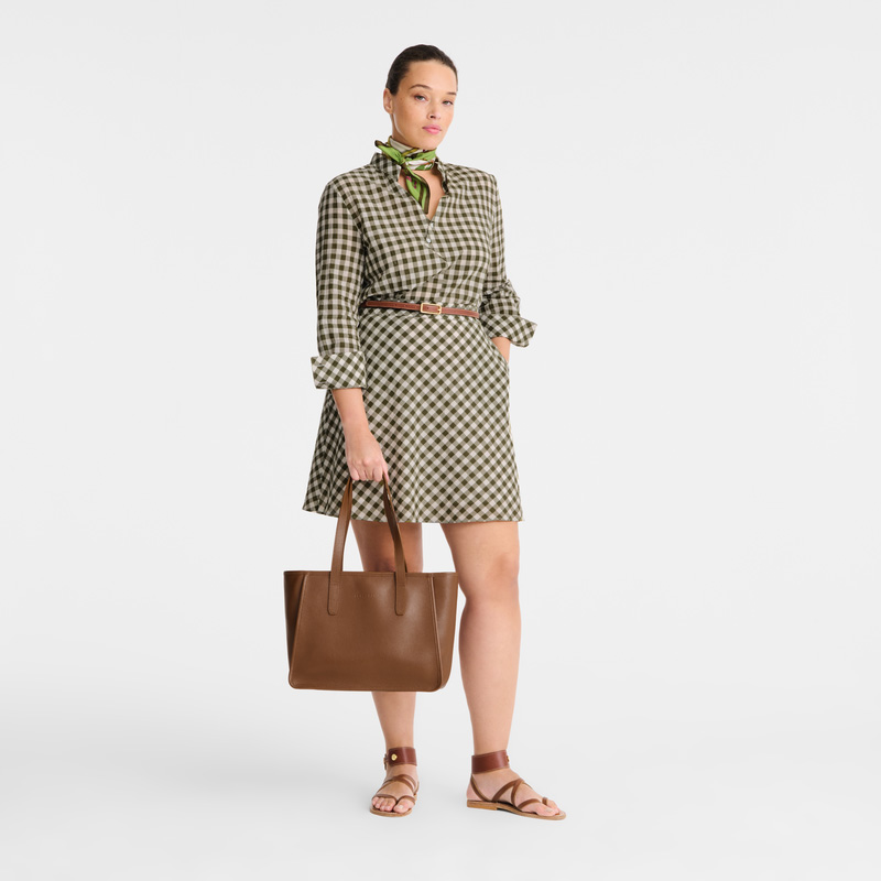 Longchamp | Le Foulonné L Tote bag Caramel - Leather | Caramel