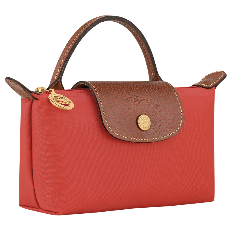 Longchamp | Le Pliage Original Pouch with handle Tomato - Recycled canvas | Tomato