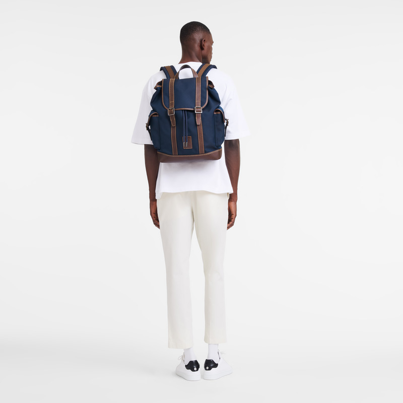 Longchamp | Boxford Backpack Blue - Recycled canvas | Blue