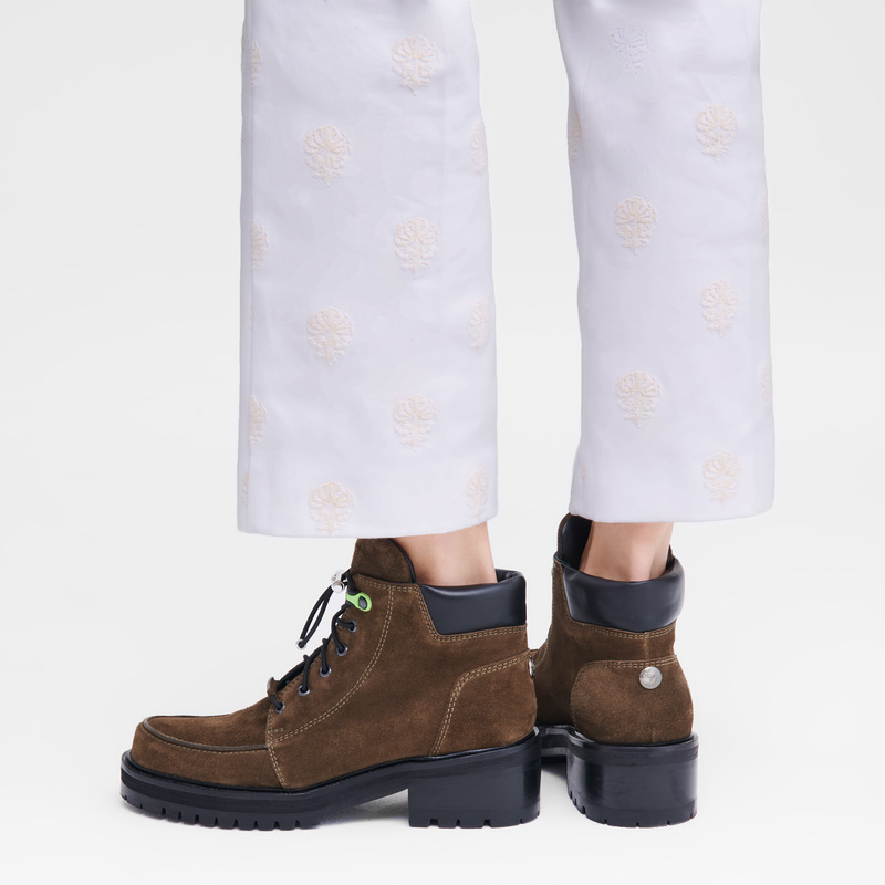 Longchamp | La Baroudeuse Low Boots Olive - Leather | Olive