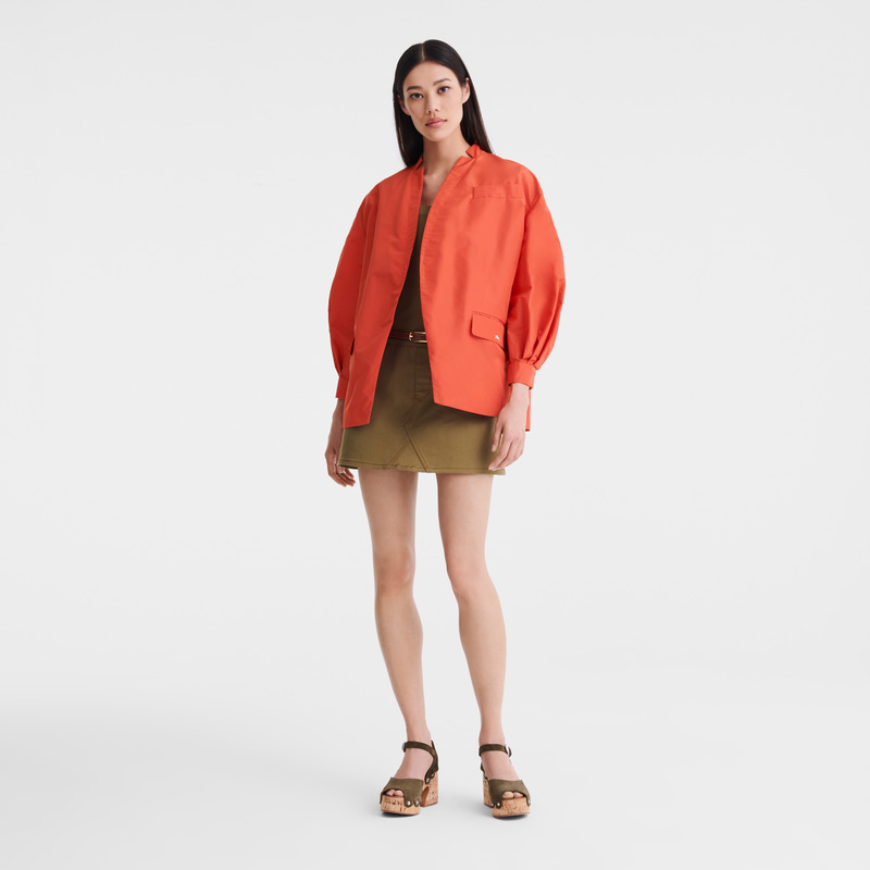 Longchamp | Kimono jacket Tomato - Technical taffeta | Tomato
