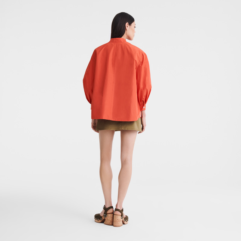 Longchamp | Kimono jacket Tomato - Technical taffeta | Tomato