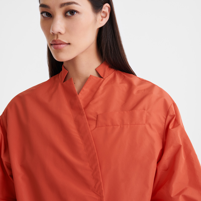 Longchamp | Kimono jacket Tomato - Technical taffeta | Tomato