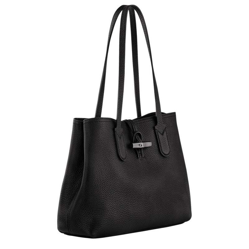 Longchamp | Le Roseau Essential M Tote bag Black - Leather | Black