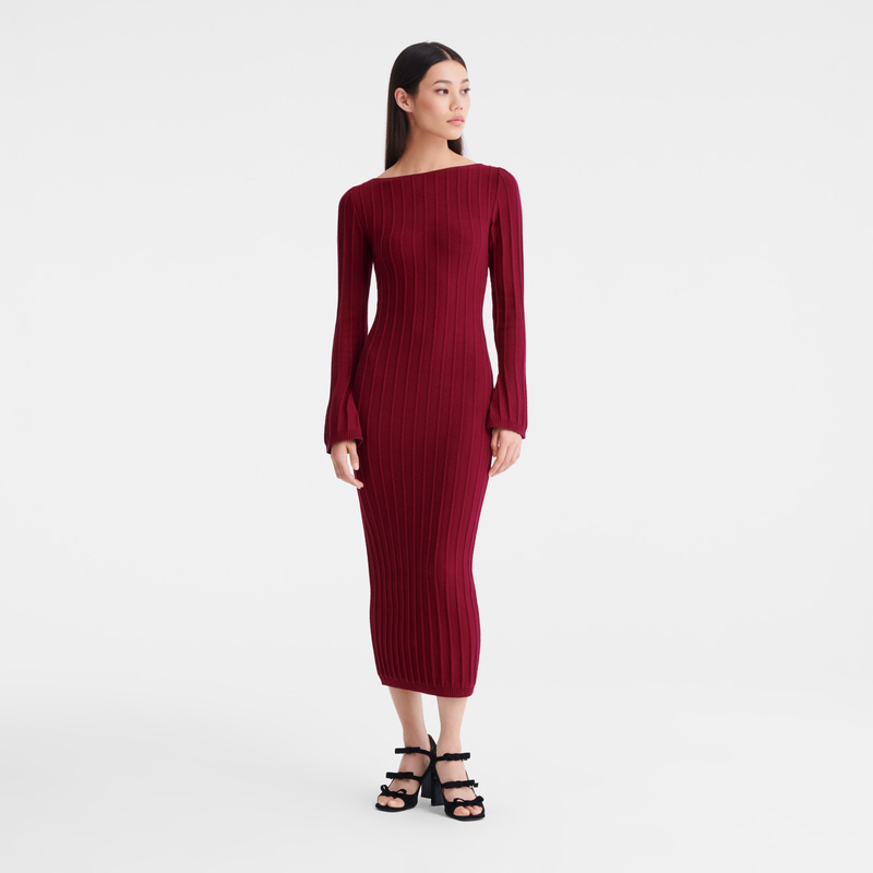 Longchamp | Long dress Beetroot - Knit | Beetroot