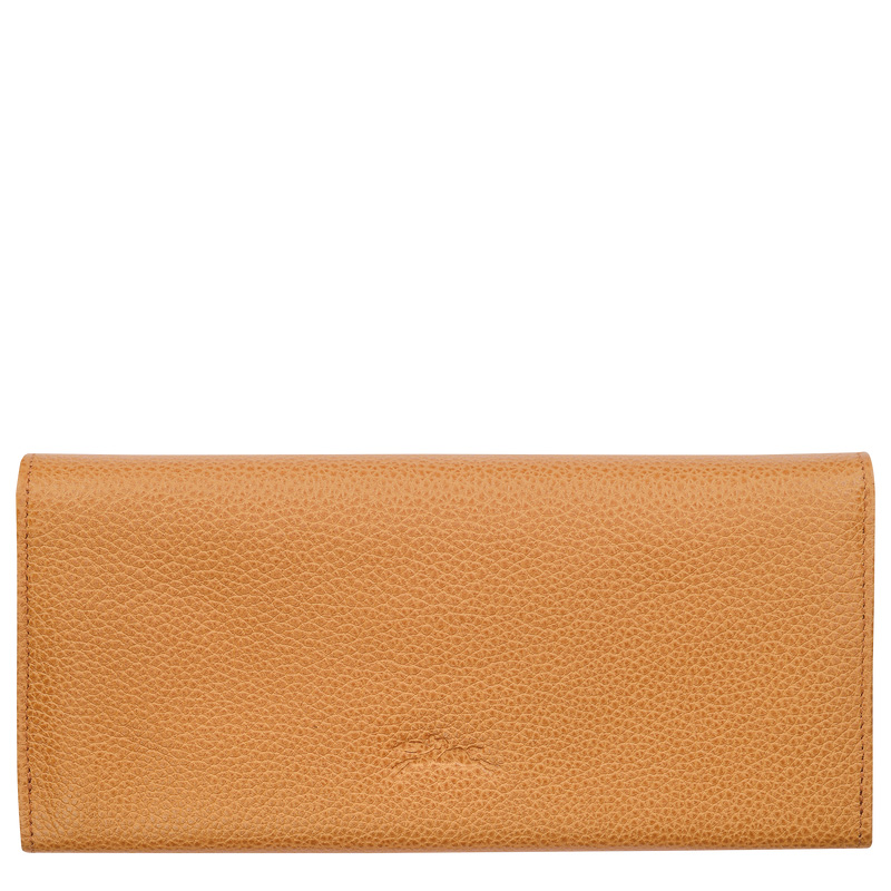 Longchamp | Le Foulonné Continental wallet Walnut - Leather | Walnut