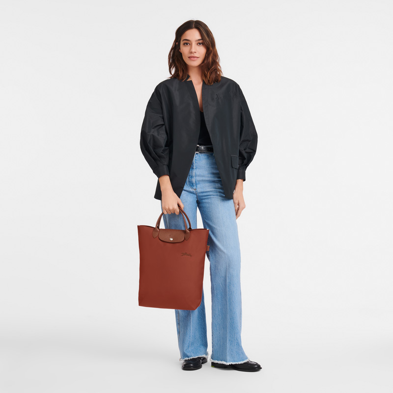 Longchamp | Le Pliage Green M Tote bag Chestnut - Canvas | Chestnut