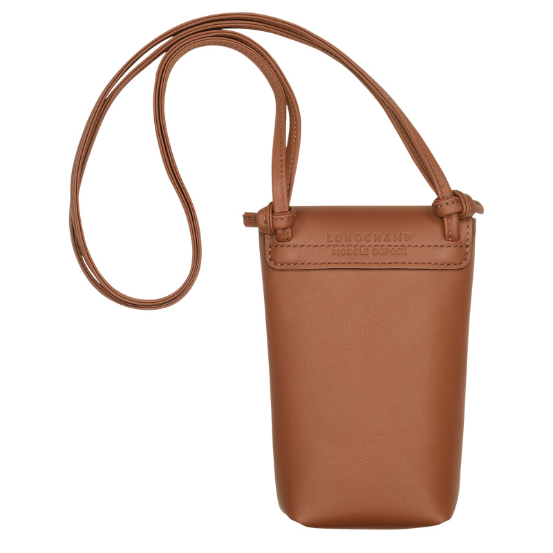 Longchamp | Le Pliage Xtra Phone case with leather lace Cognac - Leather | Cognac